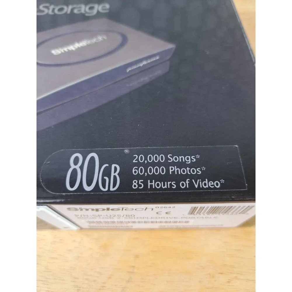 Simple Tech simple drive portable storage 80GB USB 2.5 new in open box